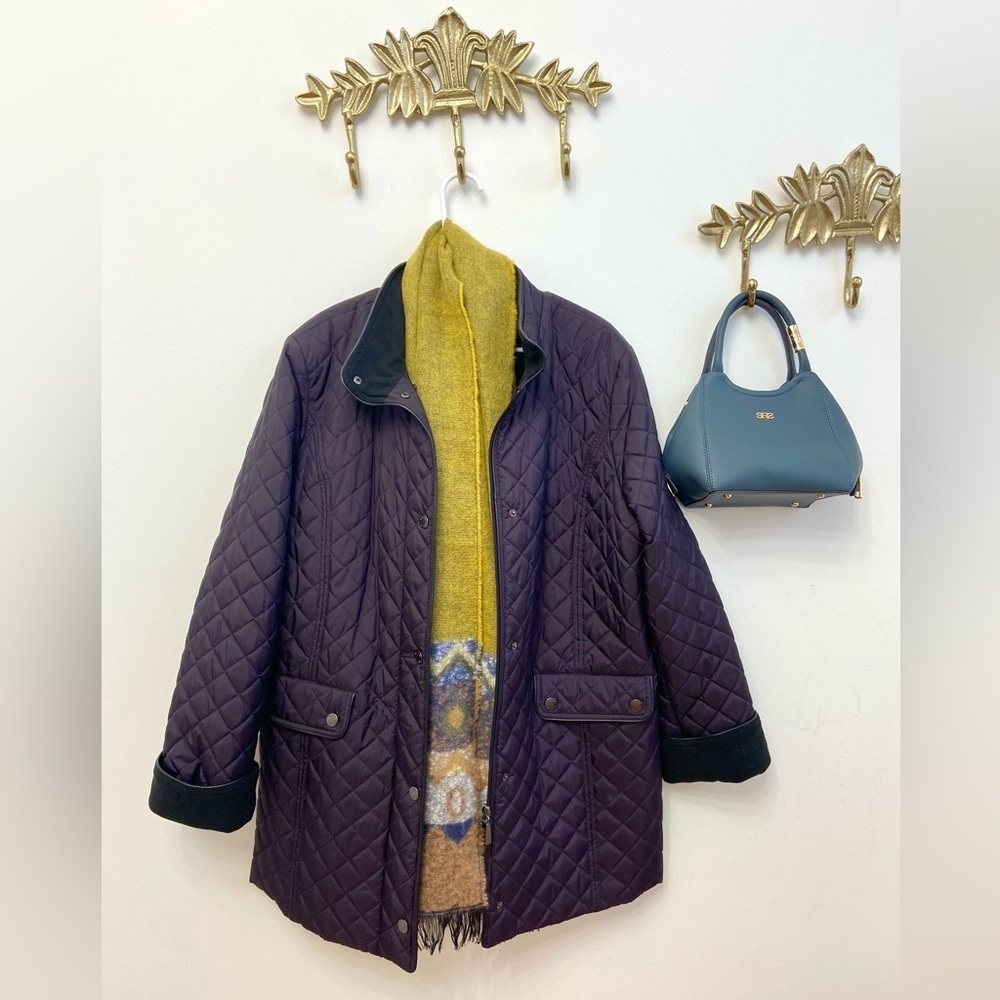 Purple quilted fall coat Xl